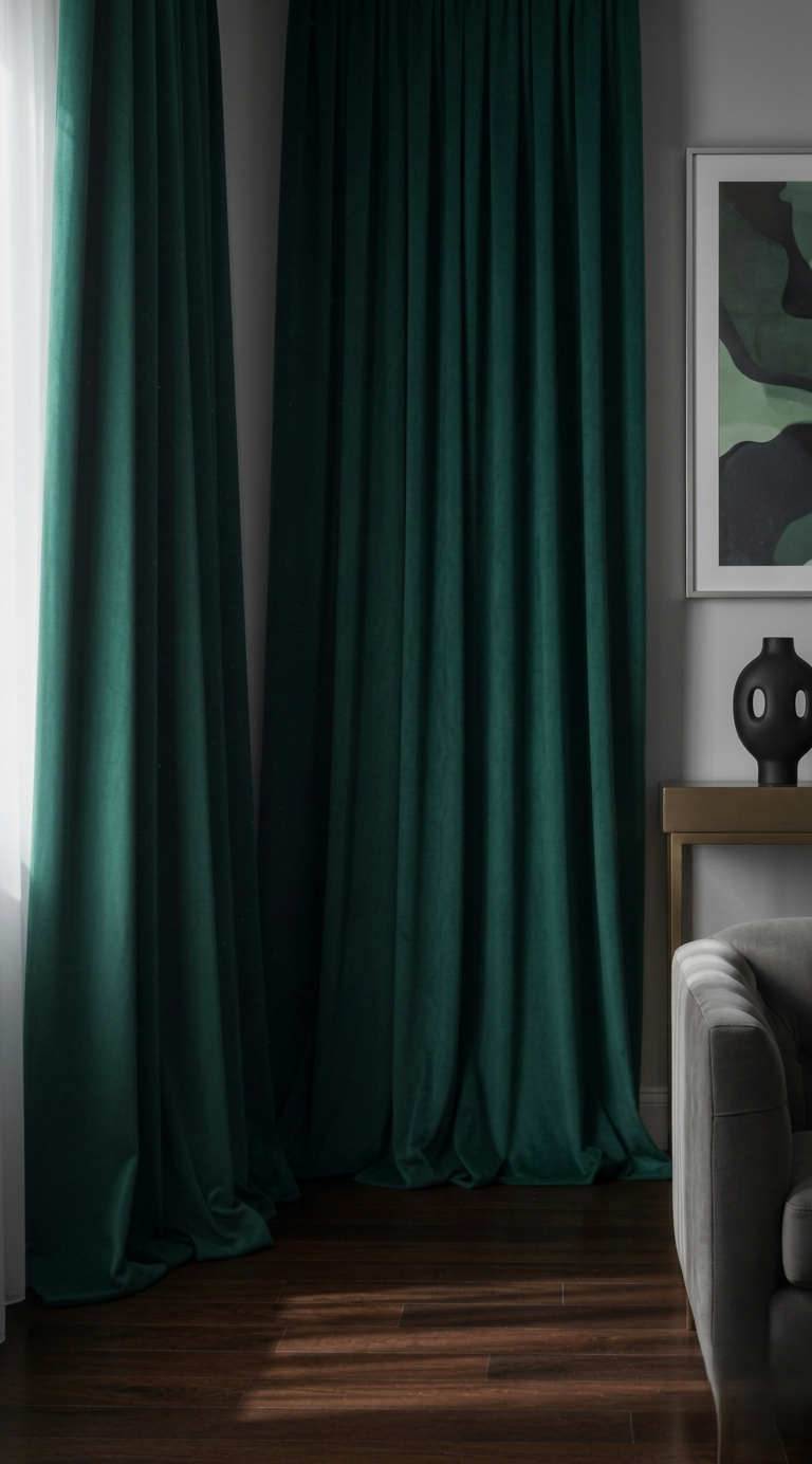 Volanetti Emerald Velvet Drapery